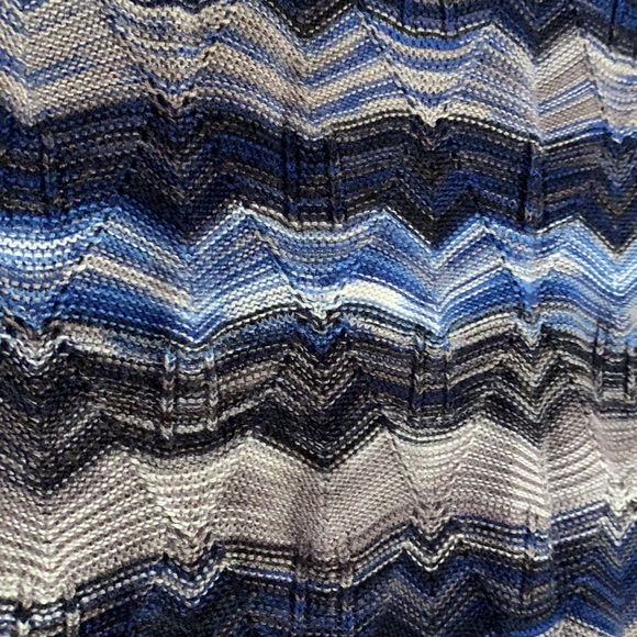 Guess knitted Dress XS Fitted Petite Blue grey striped with grey slip - Picture 7 of 9